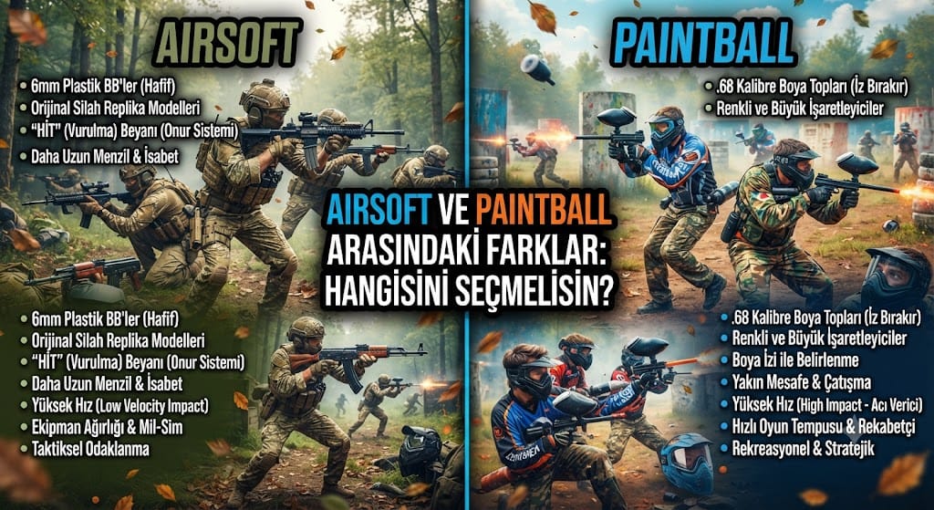 Airsoft ve Paintball Arasındaki Farklar: Hangisini Seçmelisiniz?