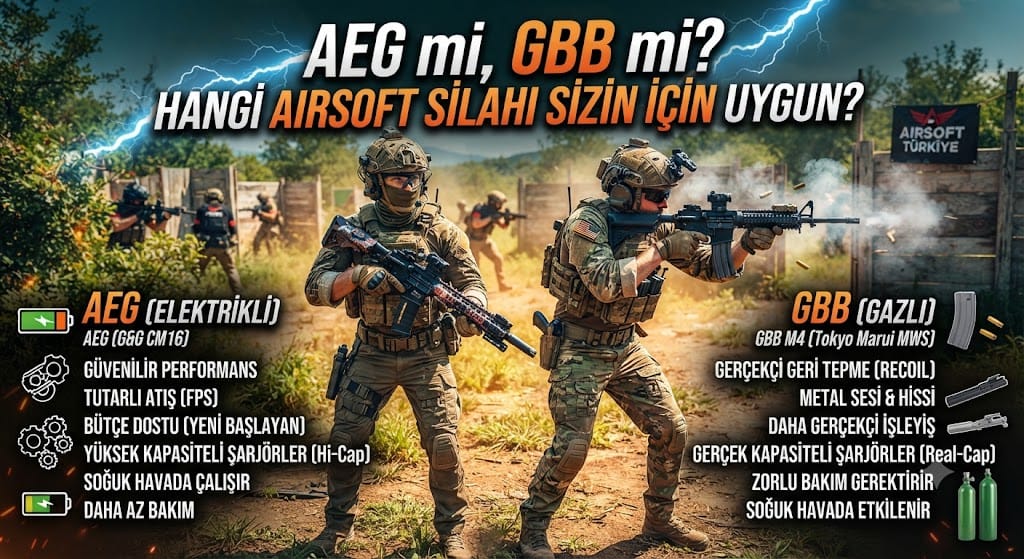AEG mi, GBB mi? Hangi Airsoft Silahı Türü Sizin İçin Uygun?