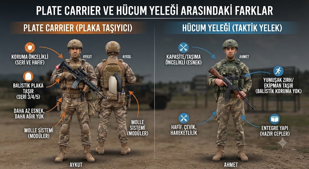 Plate Carrier ile Hücum Yeleği Arasındaki Farklar Hangisidir?