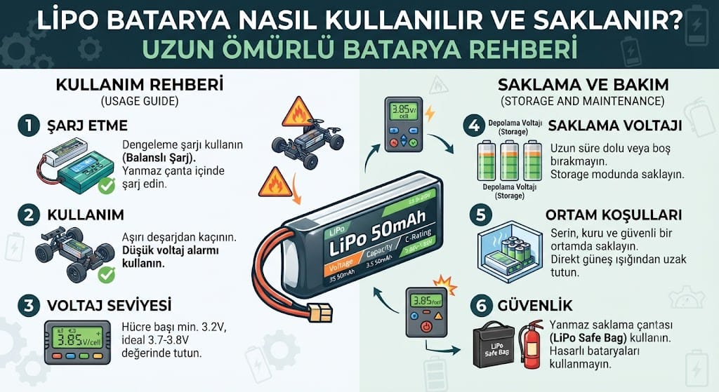 LiPo Batarya Nasıl Kullanılır ve Saklanır? Uzun Ömürlü Batarya Rehberi